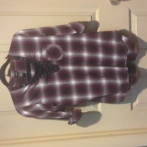 Rue21 plaid lace up top